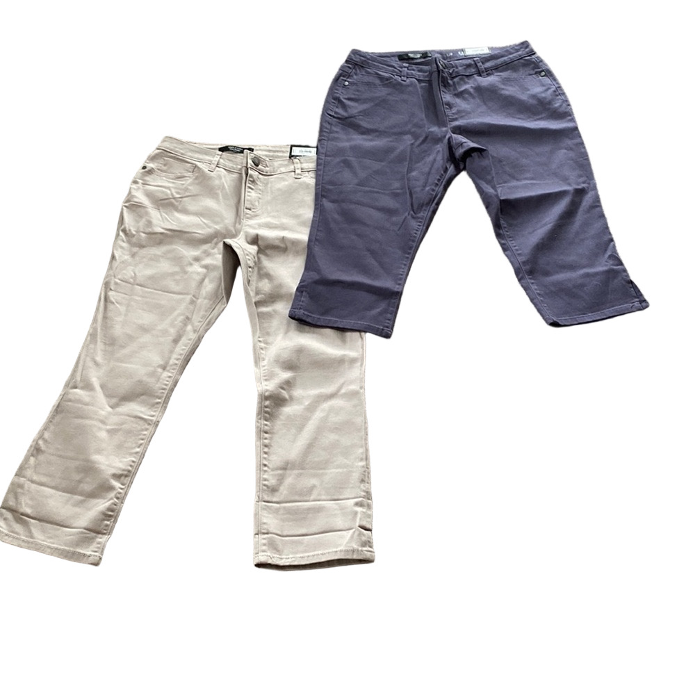 Simply Vera Slimming Mid Rise Capri Denim Bundle SIZE 12P Beige Purple